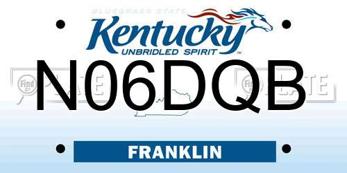 N06DQB Kentucky License Plate