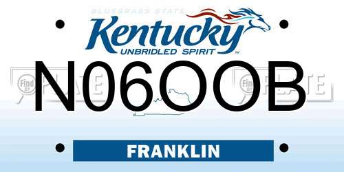 N06OOB Kentucky License Plate