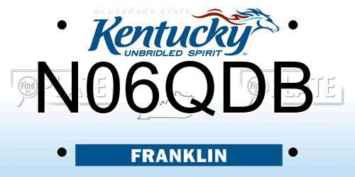 N06QDB Kentucky License Plate