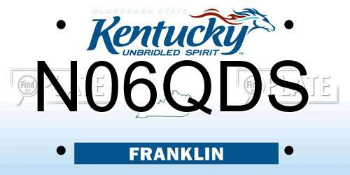 N06QDS Kentucky License Plate