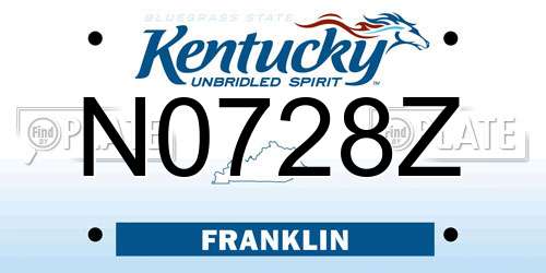 N0728Z Kentucky License Plate