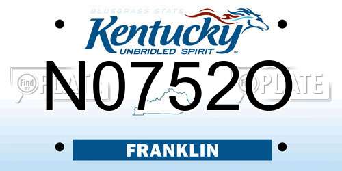 N0752O Kentucky License Plate