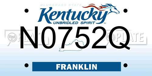 N0752Q Kentucky License Plate