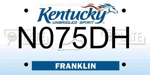 N075DH Kentucky License Plate