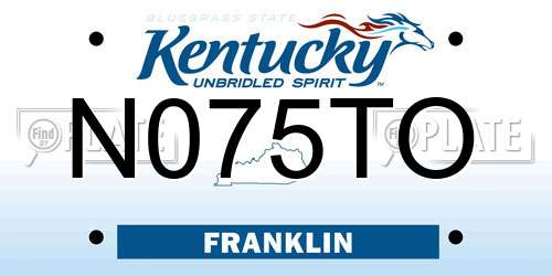 N075TO Kentucky License Plate
