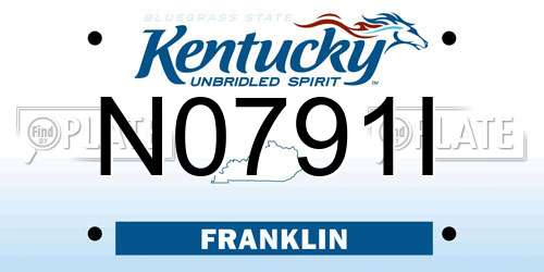 N0791I Kentucky License Plate
