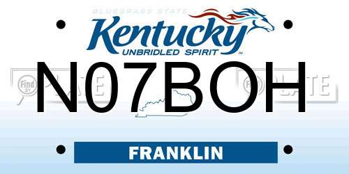 N07BOH Kentucky License Plate