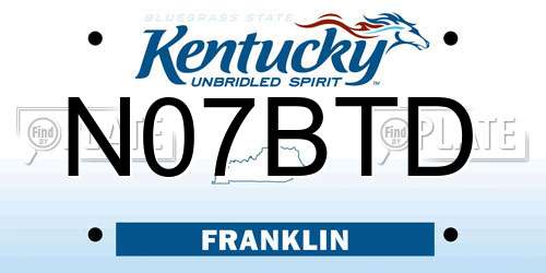 N07BTD Kentucky License Plate
