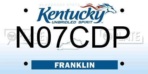N07CDP Kentucky License Plate