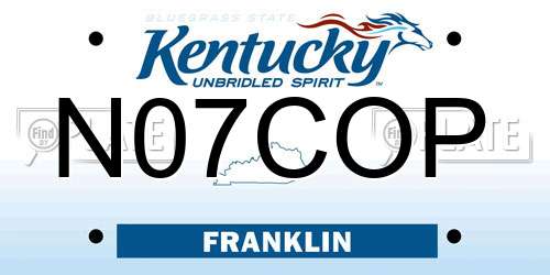 N07COP Kentucky License Plate
