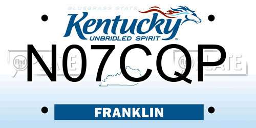 N07CQP Kentucky License Plate