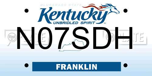 N07SDH Kentucky License Plate