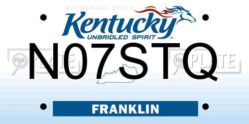 N07STQ Kentucky License Plate