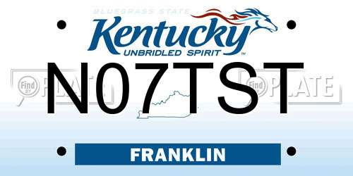 N07TST Kentucky License Plate