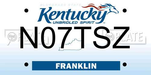 N07TSZ Kentucky License Plate