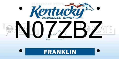 N07ZBZ Kentucky License Plate