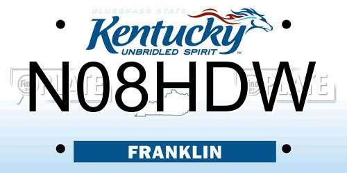 N08HDW Kentucky License Plate