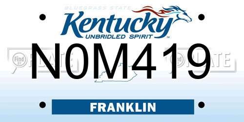 N0M419 Kentucky License Plate