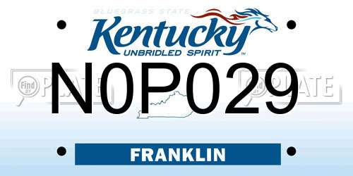 N0P029 Kentucky License Plate