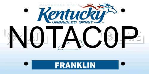 N0TAC0P Kentucky License Plate