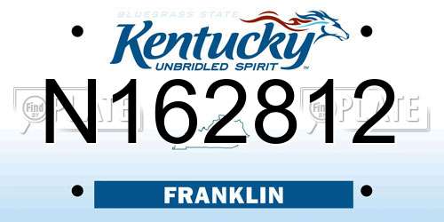 N162812 Kentucky License Plate