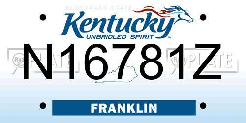 N16781Z Kentucky License Plate