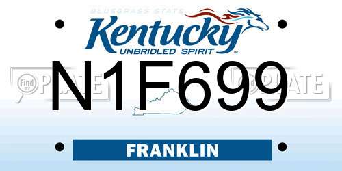 N1F699 Kentucky License Plate