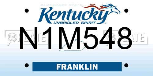 N1M548 Kentucky License Plate