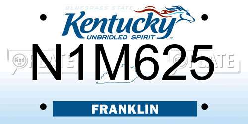 N1M625 Kentucky License Plate