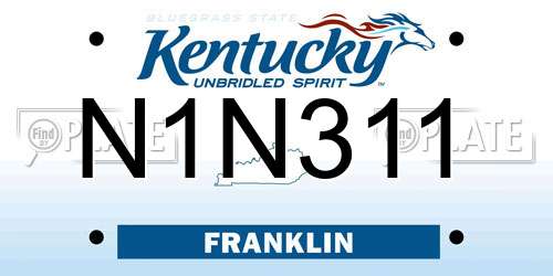 N1N311 Kentucky License Plate