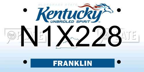N1X228 Kentucky License Plate