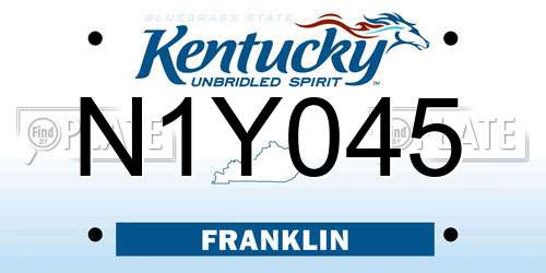 N1Y045 Kentucky License Plate
