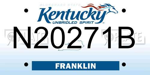 N20271B Kentucky License Plate
