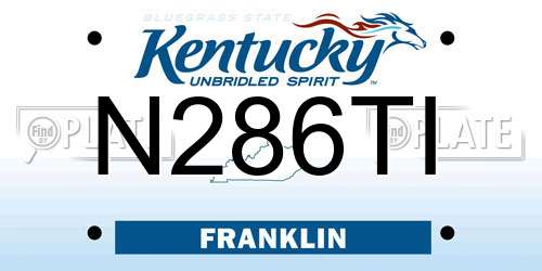 N286TI Kentucky License Plate