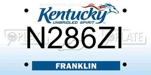 N286ZI Kentucky License Plate