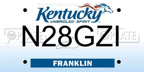 N28GZI Kentucky License Plate