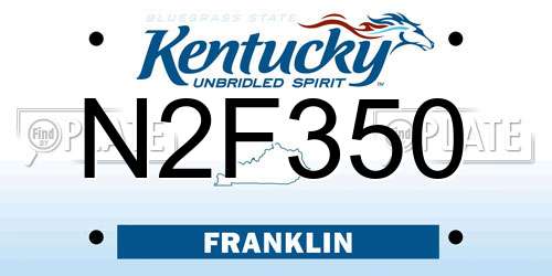 N2F350 Kentucky License Plate