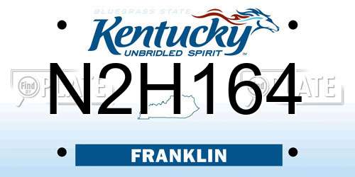 N2H164 Kentucky License Plate