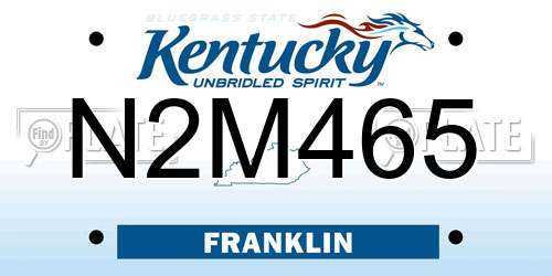 N2M465 Kentucky License Plate