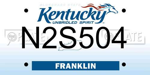 N2S504 Kentucky License Plate