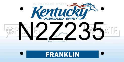 N2Z235 Kentucky License Plate