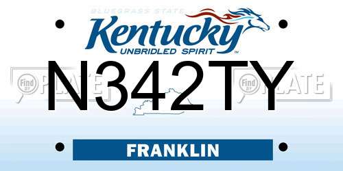N342TY Kentucky License Plate