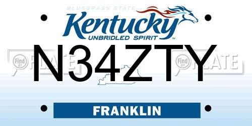 N34ZTY Kentucky License Plate