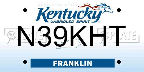 N39KHT Kentucky License Plate
