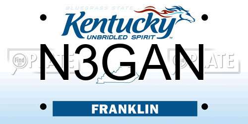 N3GAN Kentucky License Plate