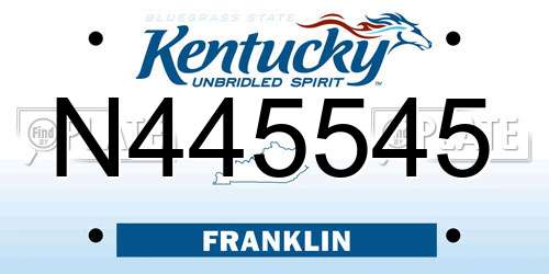 N445545 Kentucky License Plate
