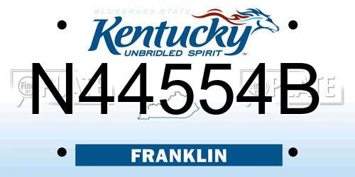 N44554B Kentucky License Plate