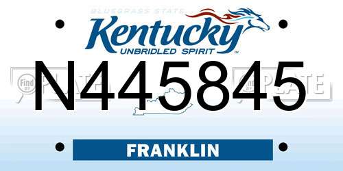 N445845 Kentucky License Plate