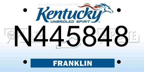 N445848 Kentucky License Plate