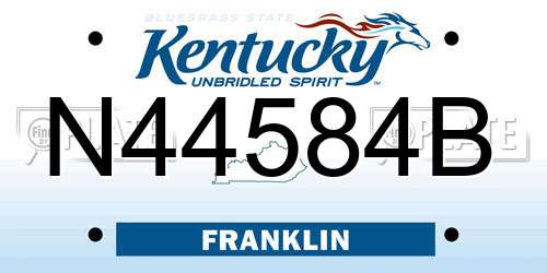 N44584B Kentucky License Plate
